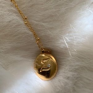 Letter Z monogram gold initial locket Kate spade